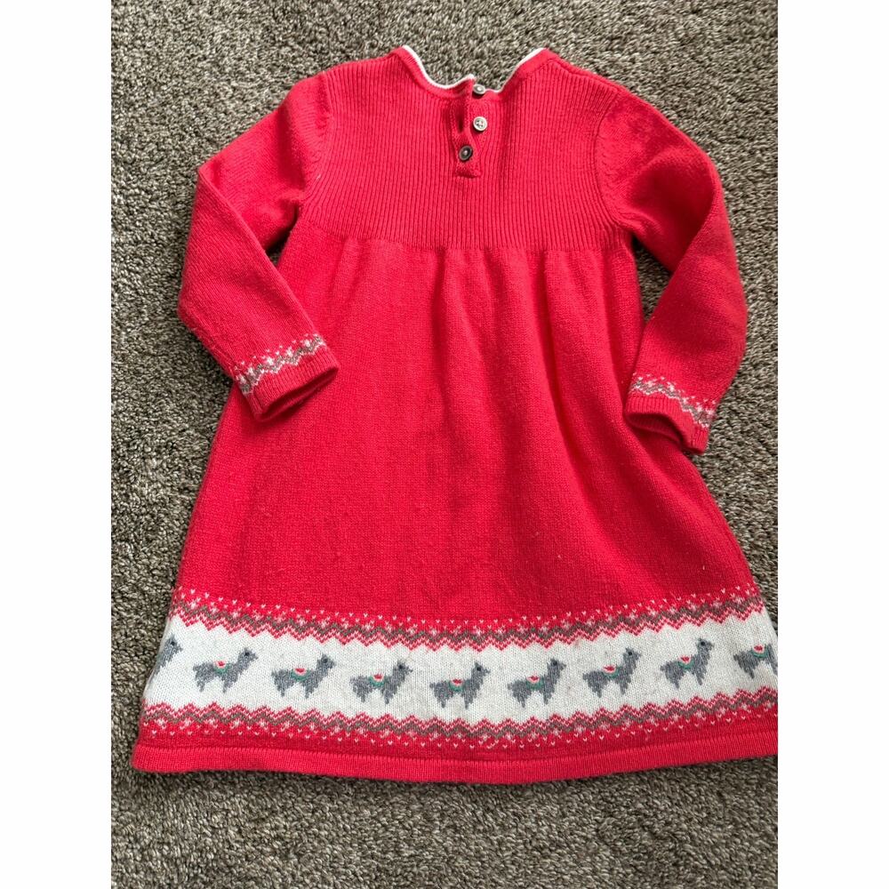 Mini Boden fair isle sweater dress llama pattern 2-3 toddler - Picture 2 of 3
